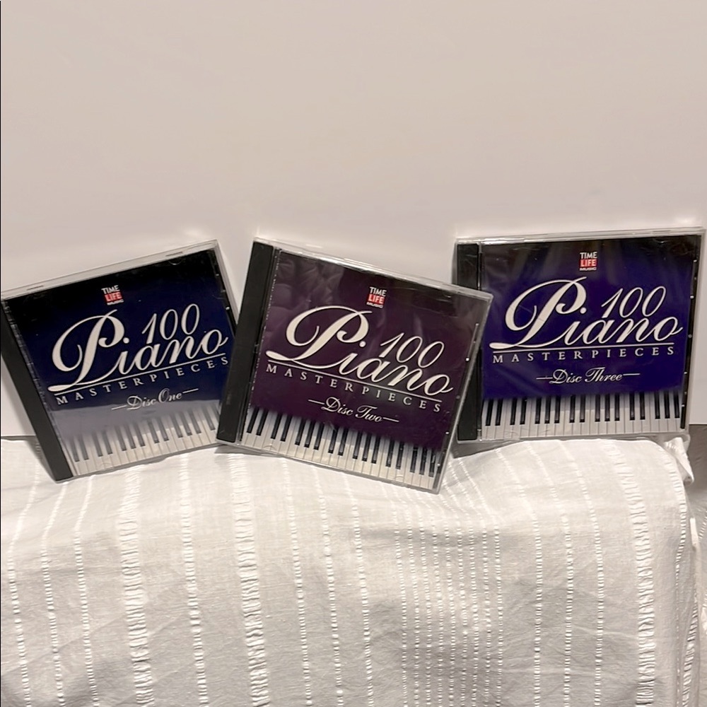 3 Music CD’s 100 Piano Masterpieces Disc 1 2 3 Set Time Life Music 1999